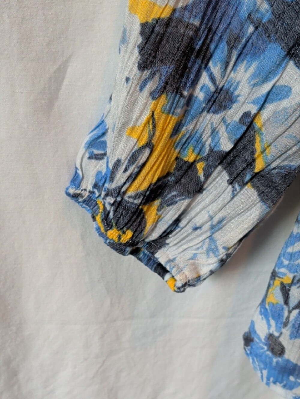 Counterparts Blue, Yellow & White Floral V-Neck Blouse - Picture 5 of 6
